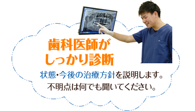 状態・今後の治療方針を説明します。不明点は何でも聞いてください。