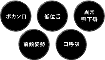 ポカン口 低位舌 異常嚥下癖 前傾姿勢 口呼吸